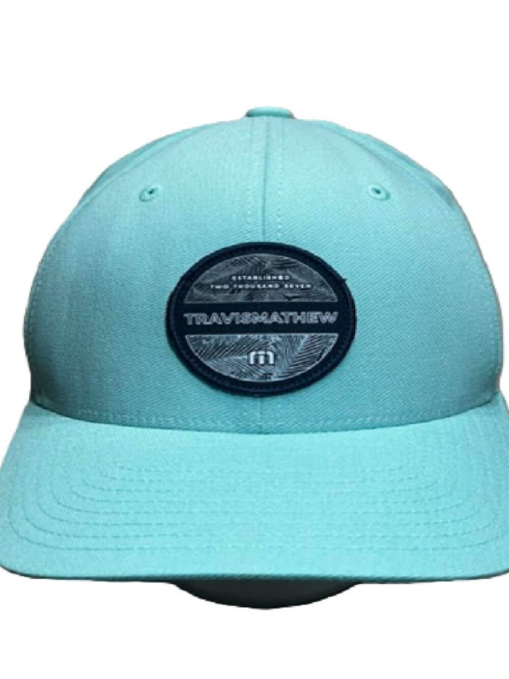 TravisMathew Flex Fit Golf Hat with Patch S/M Teal BM1